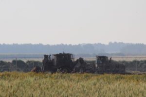 bulldozer militari distruggono terreni agricoli